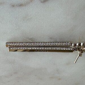 LAGOS Linear Diamond Drop Earrings 2-Inch Length Sterling Silver